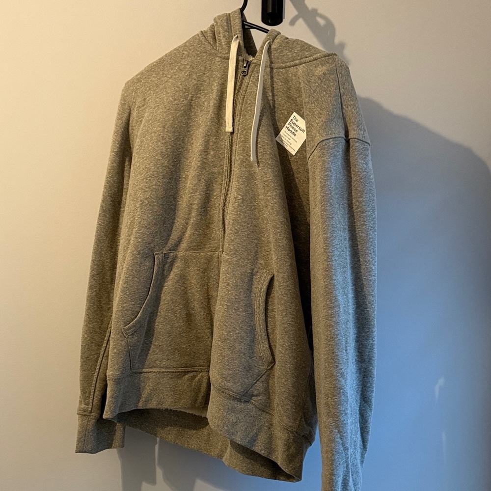 Gray Men's Zip up Hooded Sweatshirt